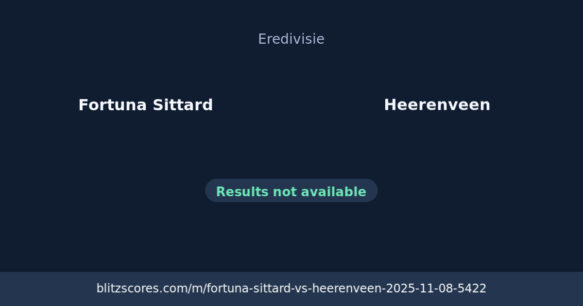 Fortuna Sittard vs Heerenveen score card