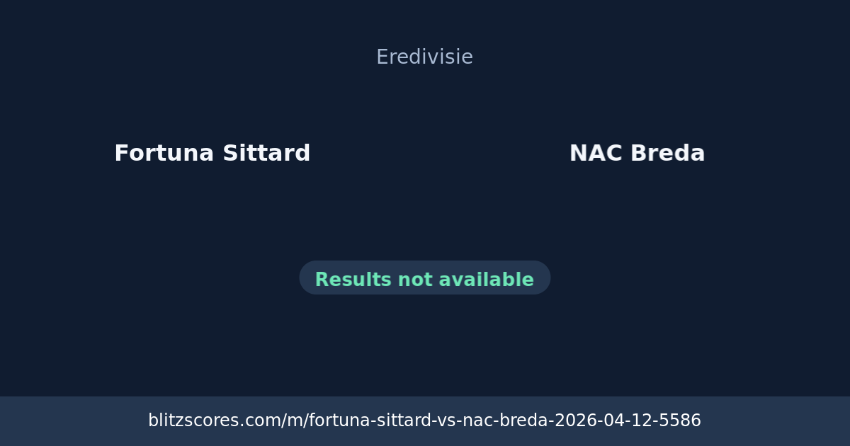 Fortuna Sittard vs NAC Breda score card