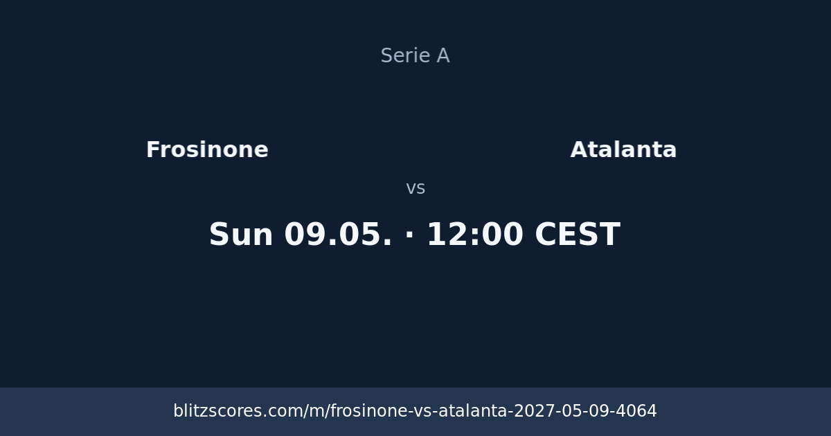 Frosinone vs Atalanta score card