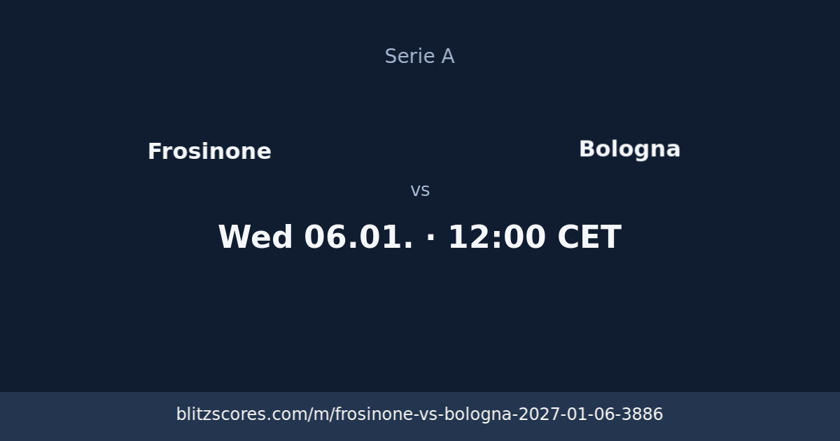 Frosinone vs Bologna score card