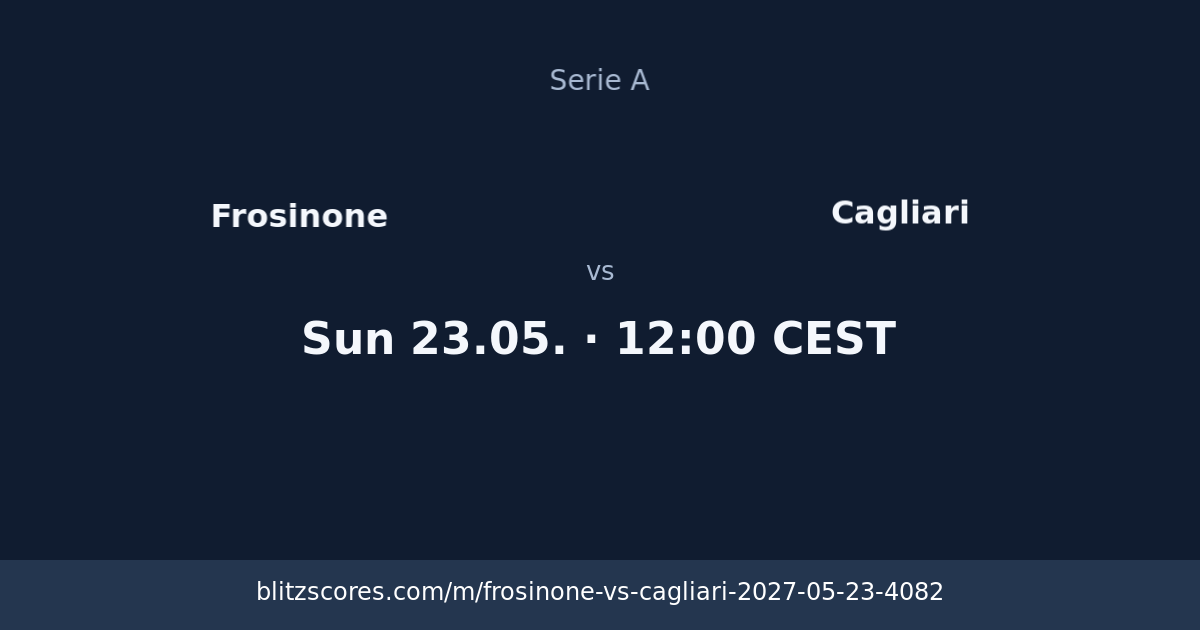 Frosinone vs Cagliari score card