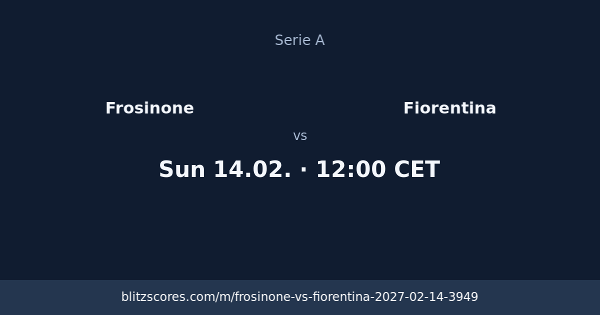 Frosinone vs Fiorentina score card