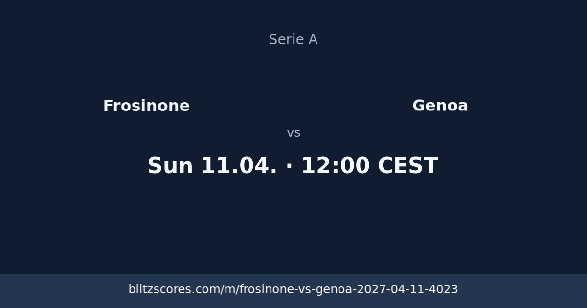 Frosinone vs Genoa score card