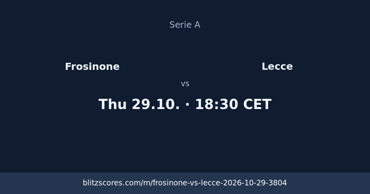 Frosinone vs Lecce score card