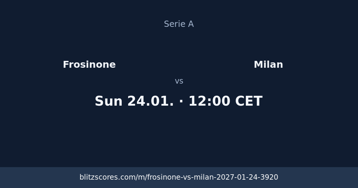 Frosinone vs Milan score card