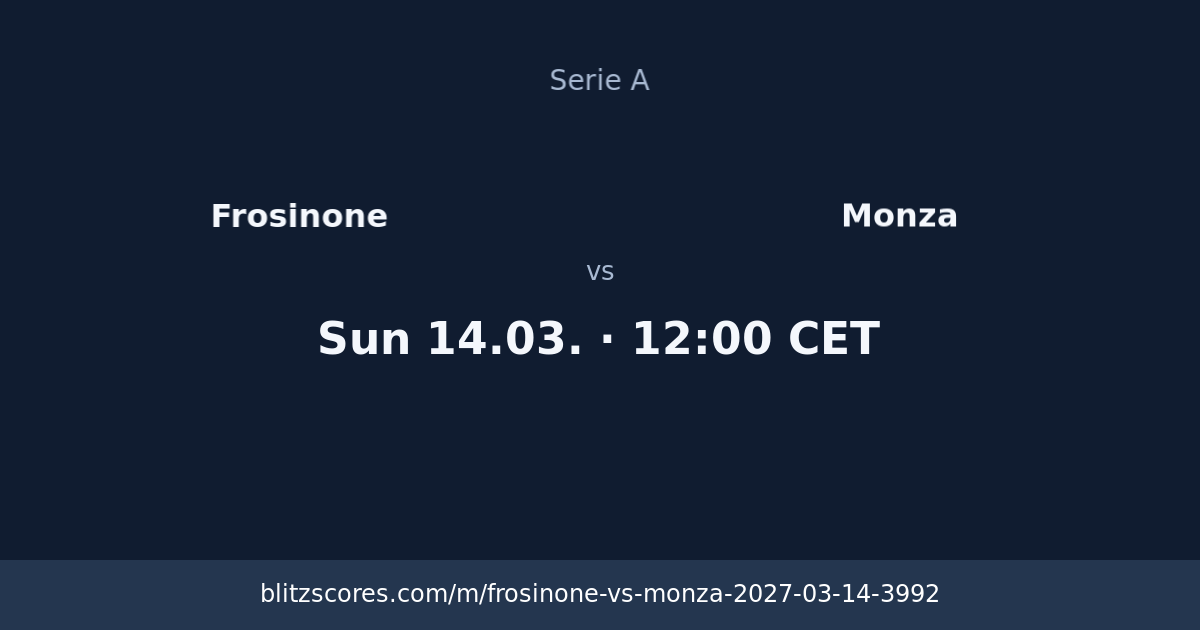 Frosinone vs Monza score card