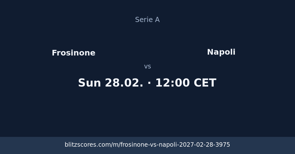 Frosinone vs Napoli score card
