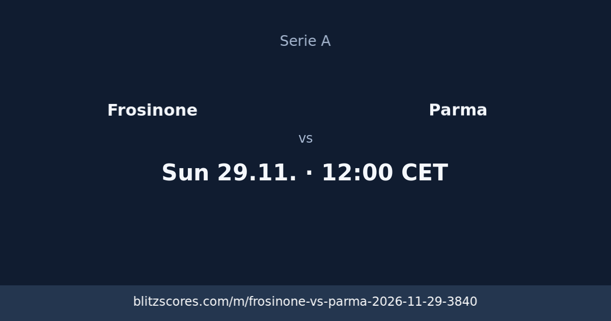 Frosinone vs Parma score card