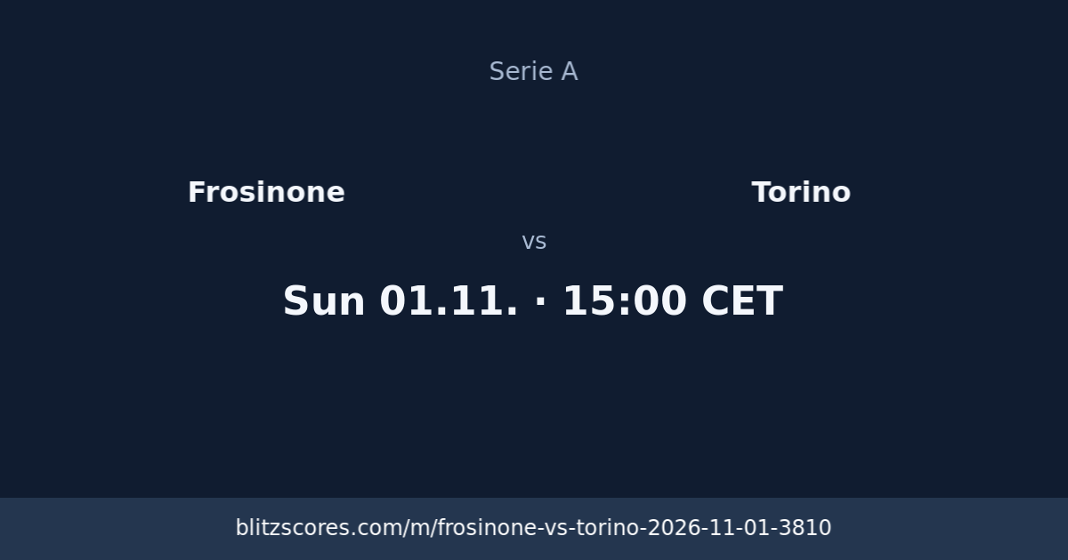 Frosinone vs Torino score card
