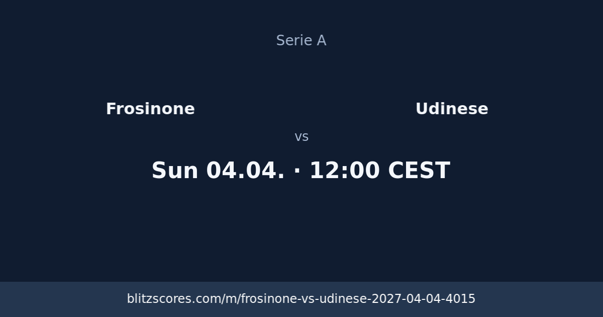 Frosinone vs Udinese score card
