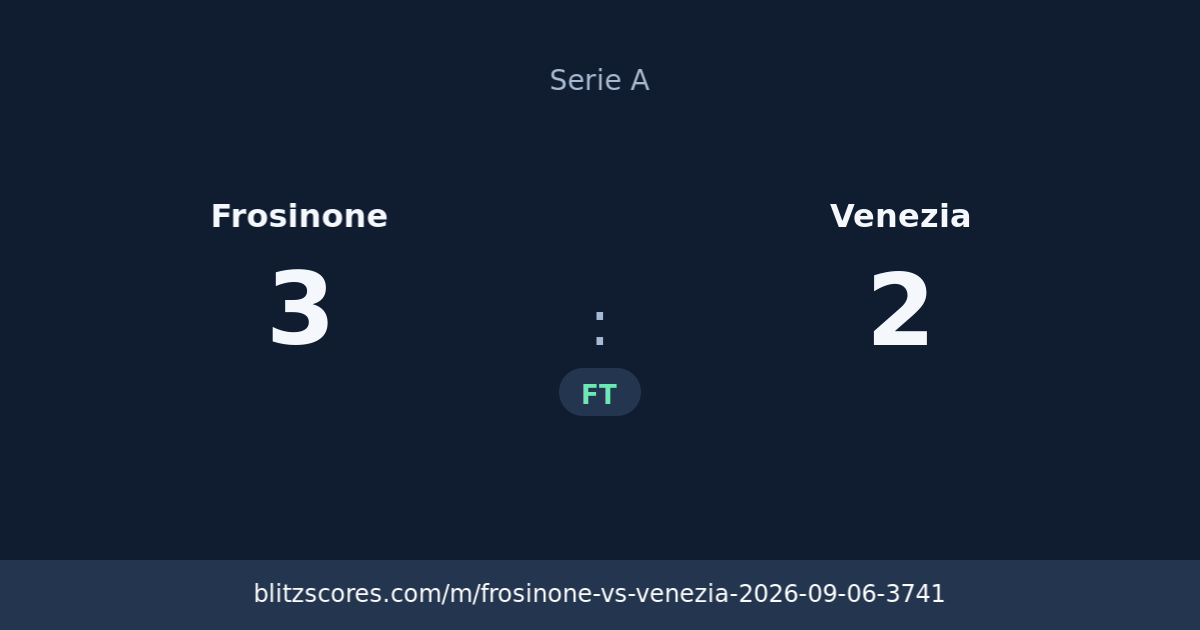 Frosinone vs Venezia score card