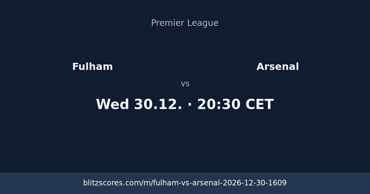 Fulham vs Arsenal score card