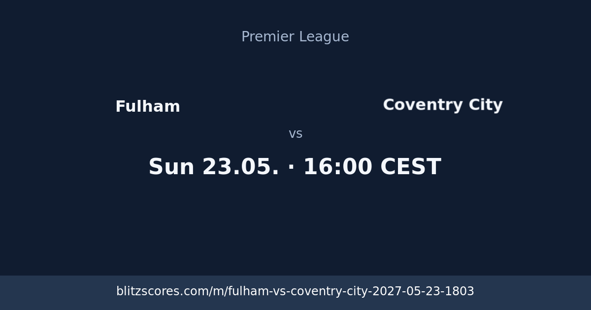 Fulham vs Coventry City score card