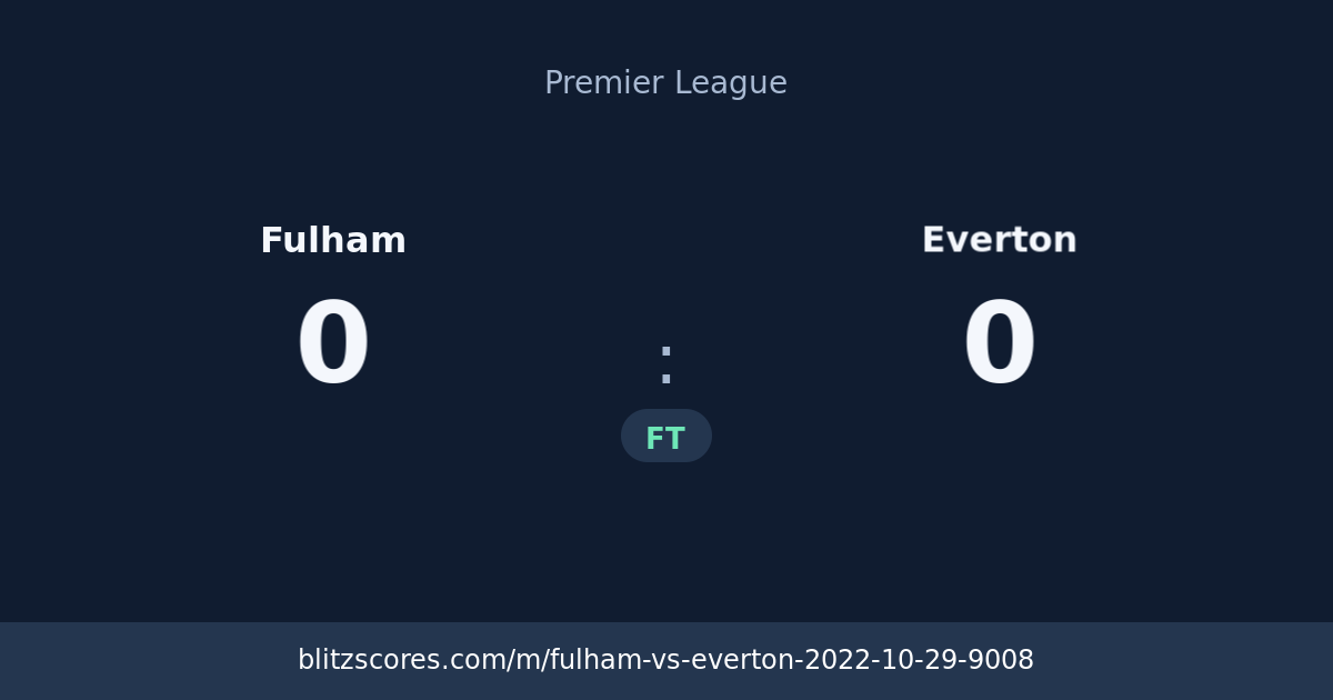 Fulham vs Everton score card