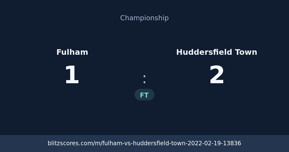 Fulham vs Huddersfield Town score card