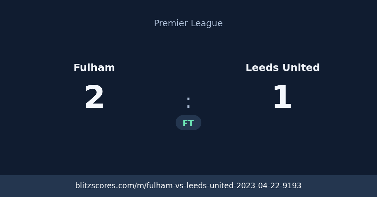 Fulham vs Leeds United score card