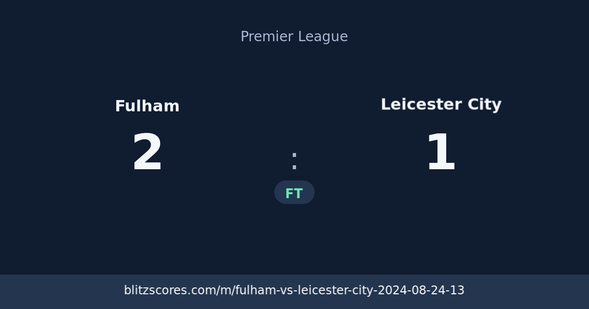 Fulham vs Leicester City score card