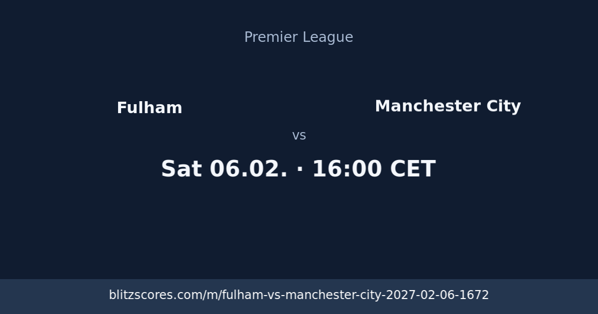 Fulham vs Manchester City score card
