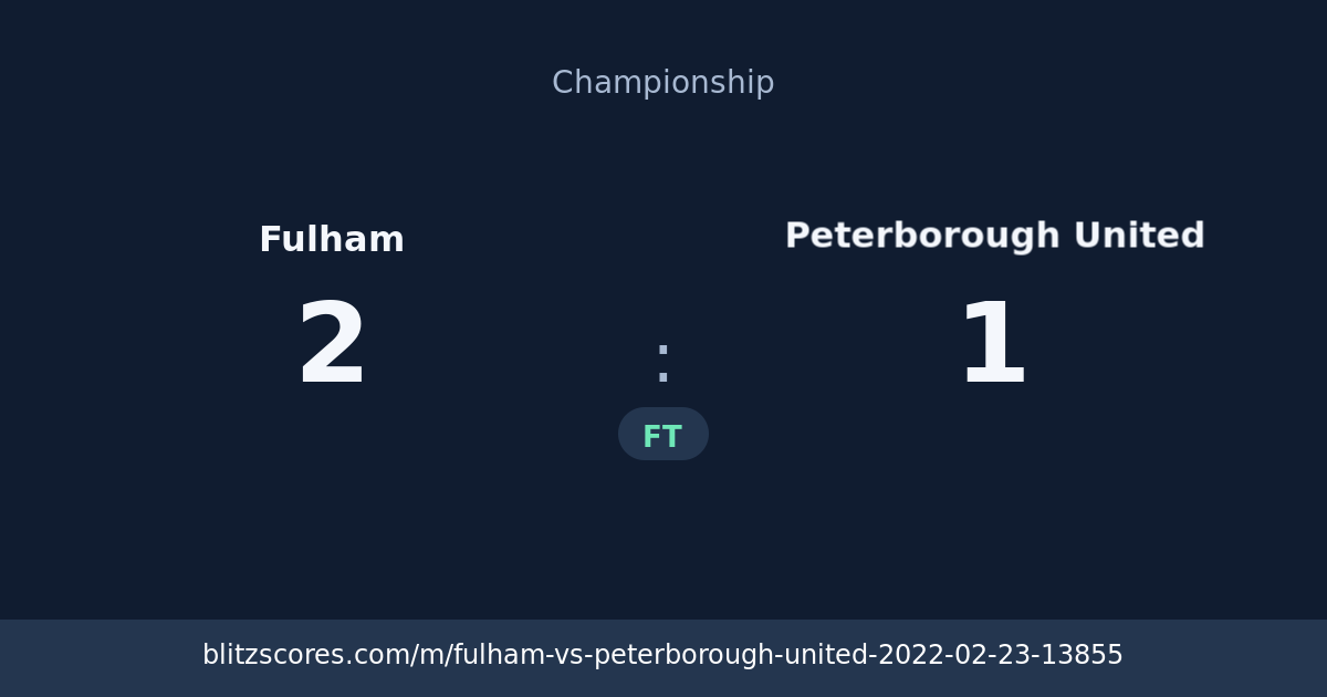 Fulham vs Peterborough United score card