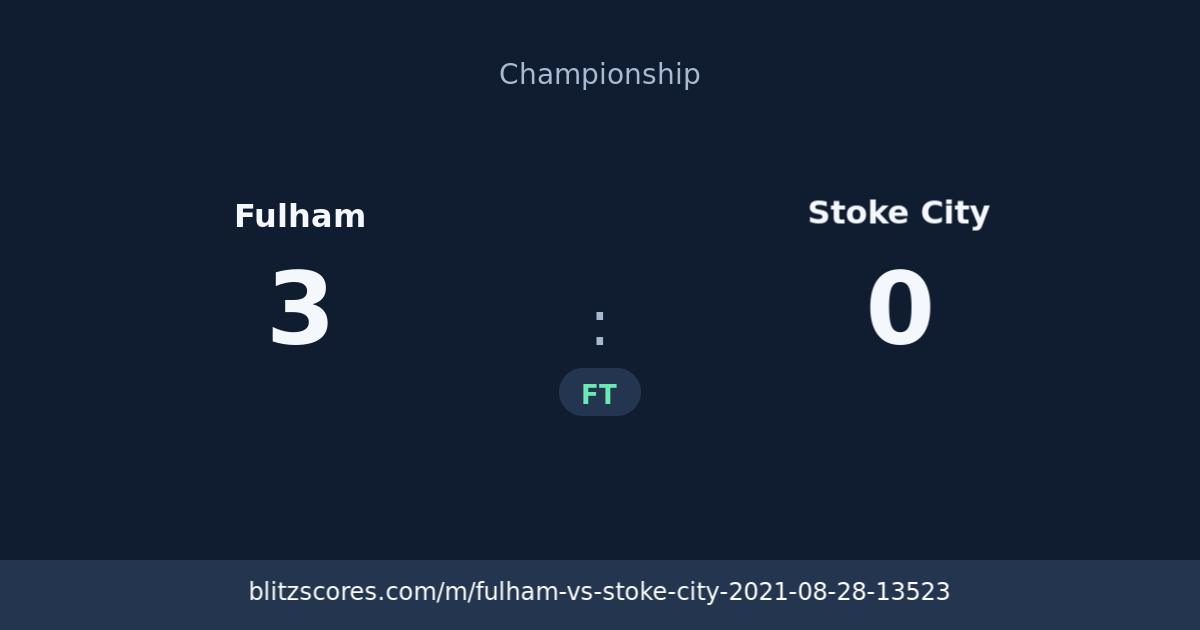 Fulham vs Stoke City score card