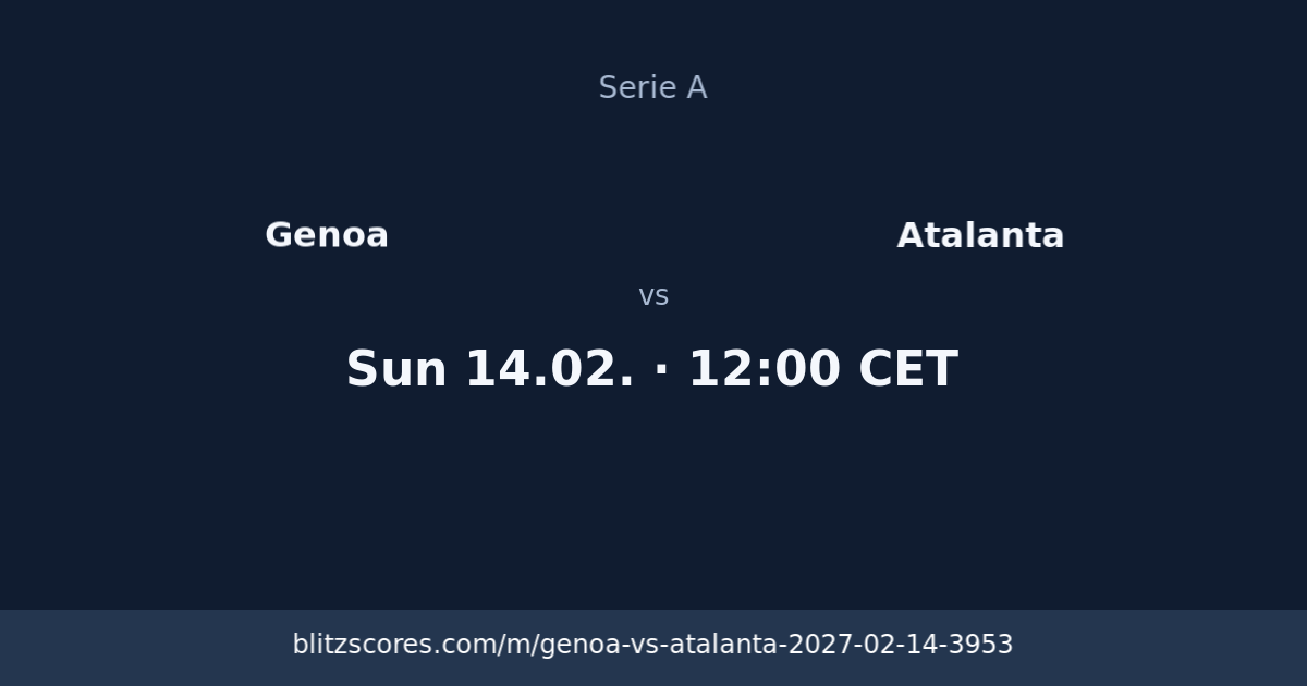 Genoa vs Atalanta score card