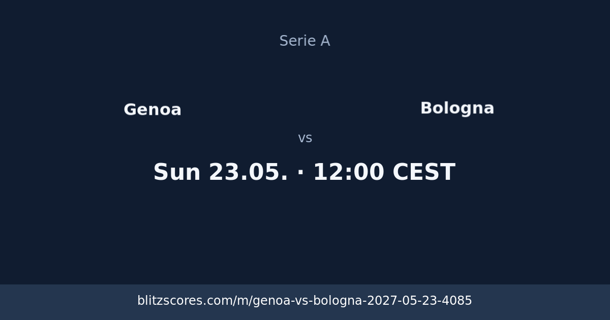 Genoa vs Bologna score card