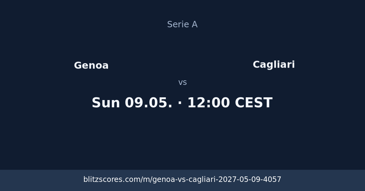 Genoa vs Cagliari score card