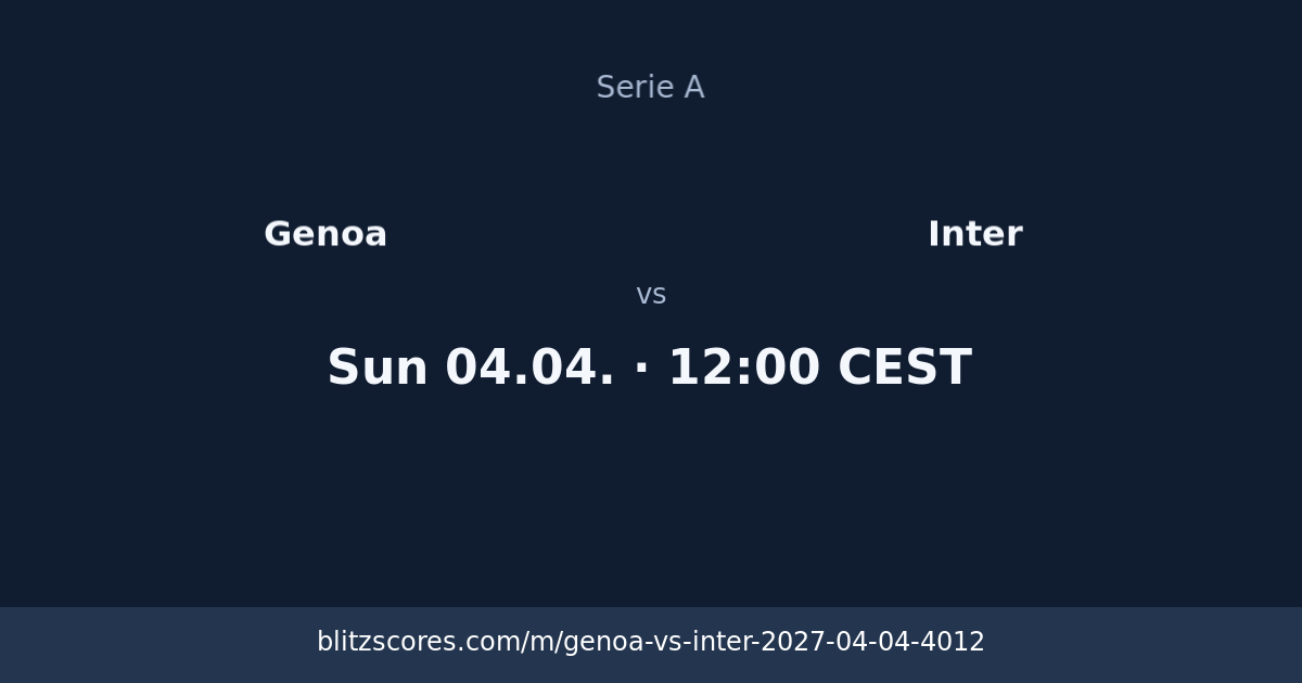 Genoa vs Inter score card