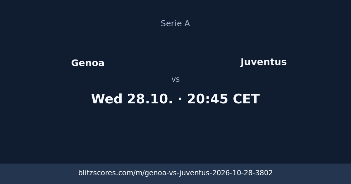 Genoa vs Juventus score card