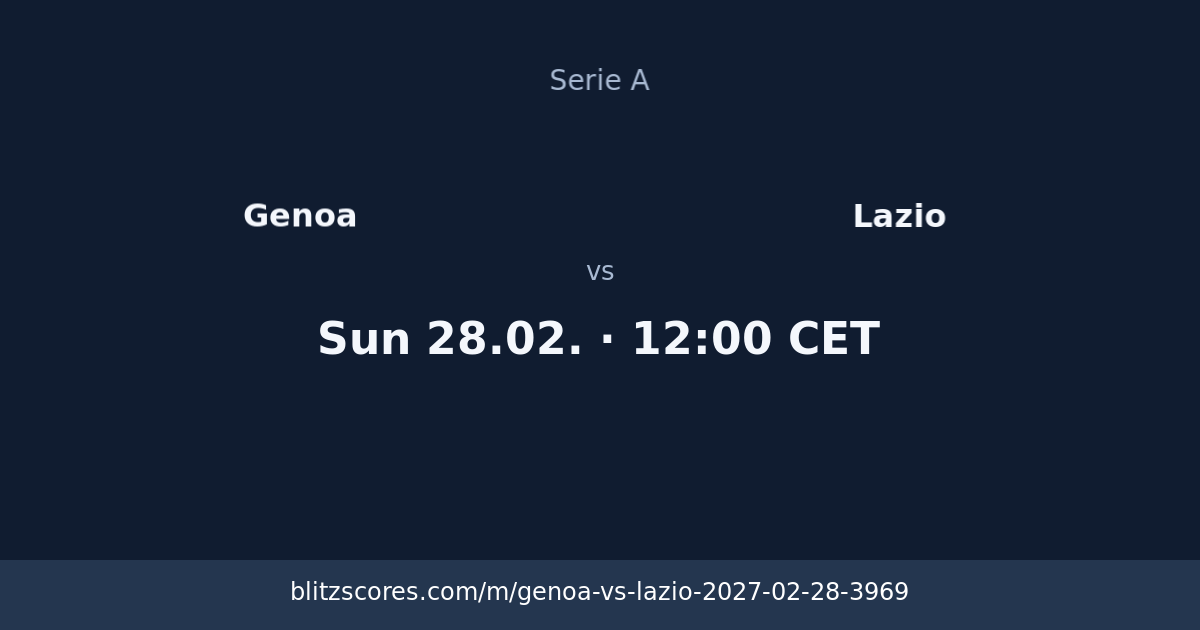 Genoa vs Lazio score card