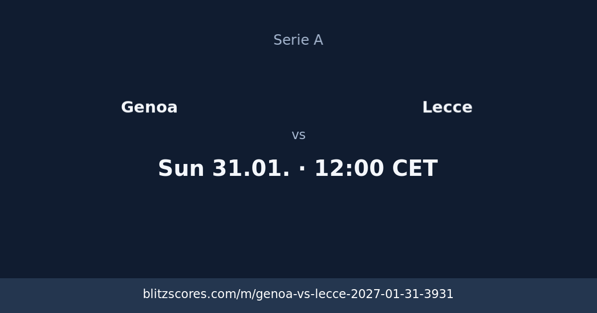 Genoa vs Lecce score card