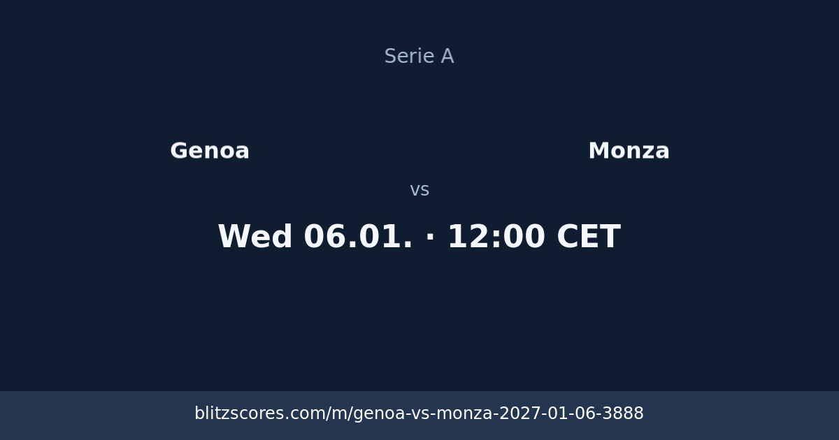 Genoa vs Monza score card