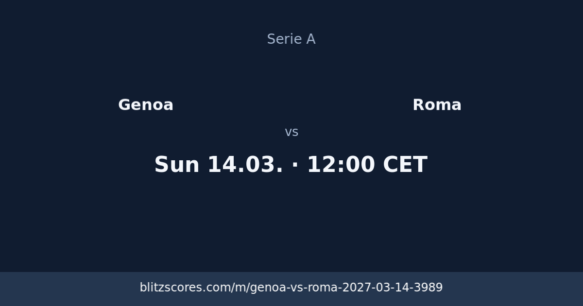 Genoa vs Roma score card