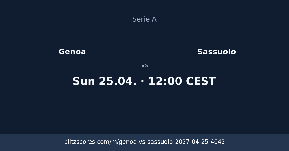 Genoa vs Sassuolo score card