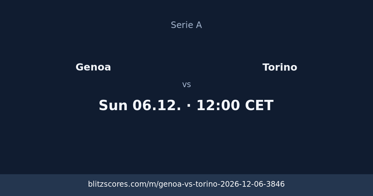 Genoa vs Torino score card