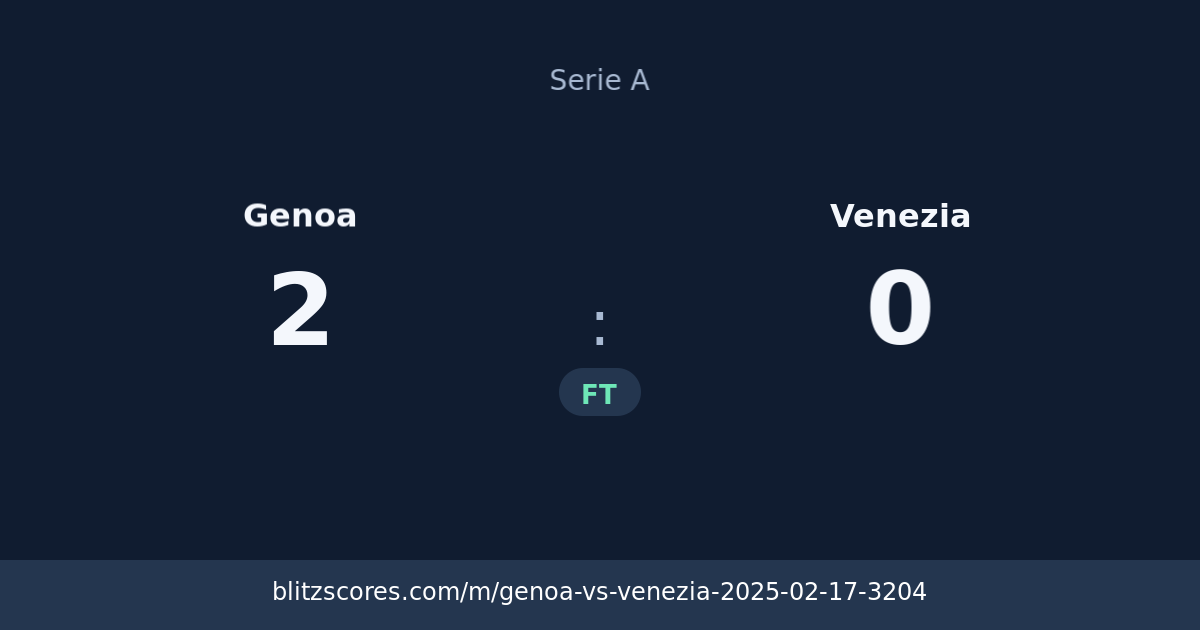 Genoa vs Venezia score card