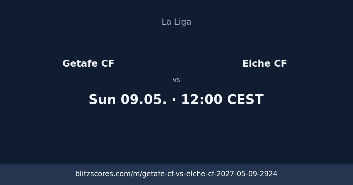 Getafe CF vs Elche CF score card