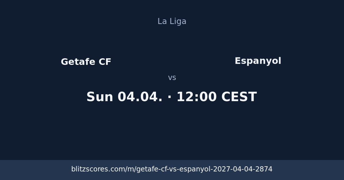 Getafe CF vs Espanyol score card
