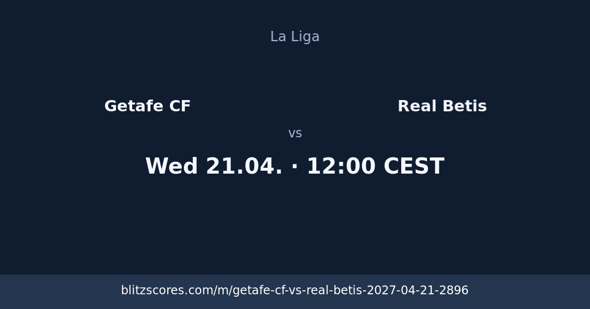 Getafe CF vs Real Betis score card