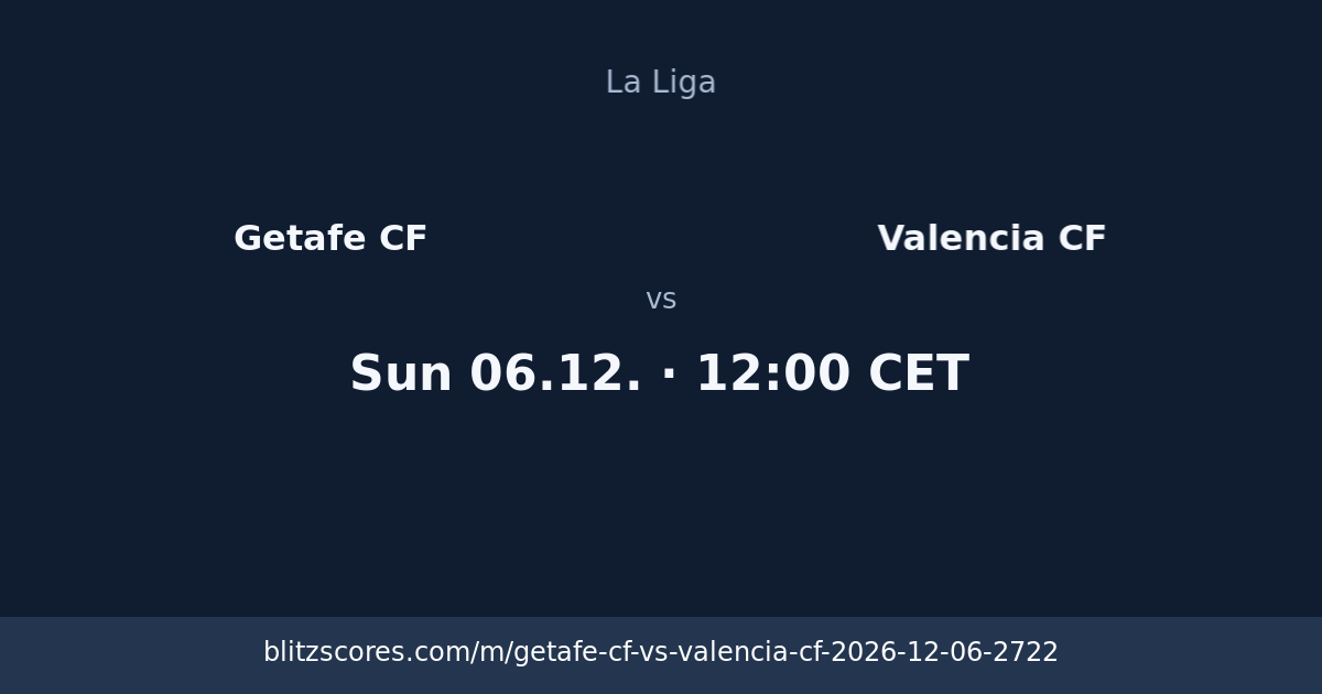 Getafe CF vs Valencia CF score card