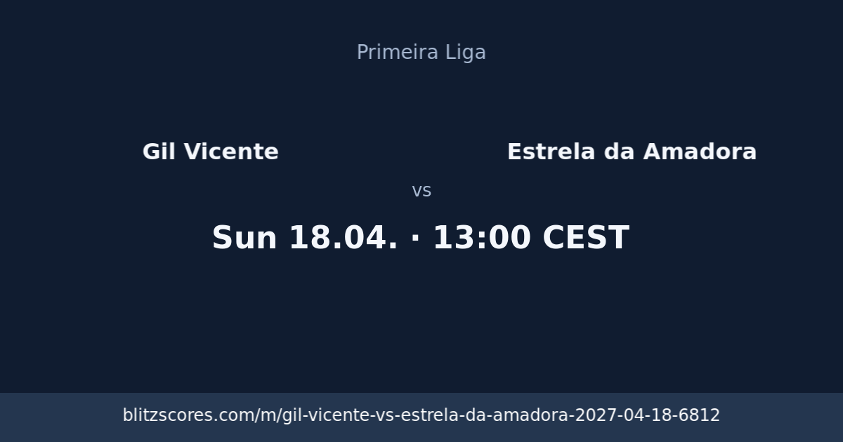 Gil Vicente vs Estrela da Amadora score card