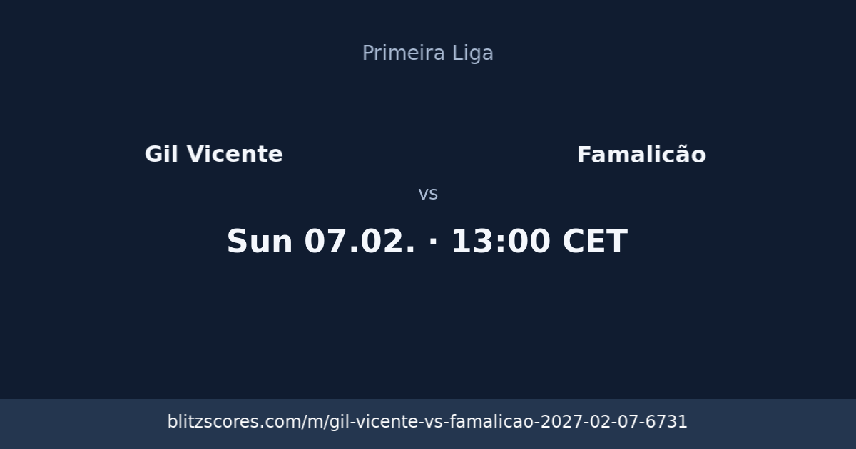 Gil Vicente vs Famalicão score card