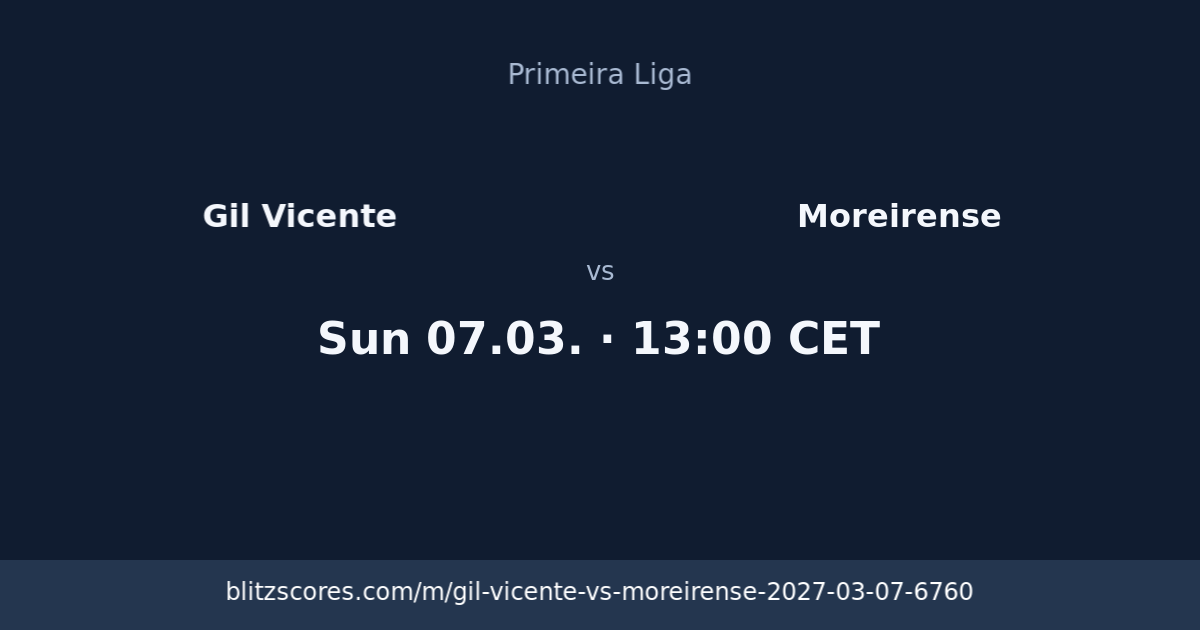 Gil Vicente vs Moreirense score card