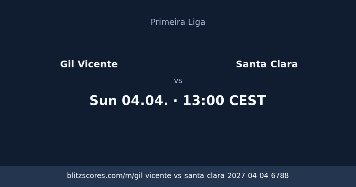 Gil Vicente vs Santa Clara score card