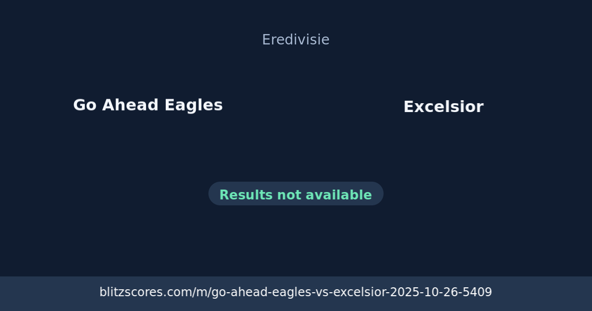 Go Ahead Eagles vs Excelsior score card