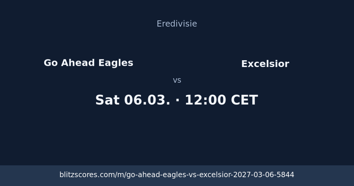 Go Ahead Eagles vs Excelsior score card