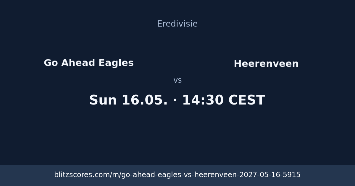 Go Ahead Eagles vs Heerenveen score card