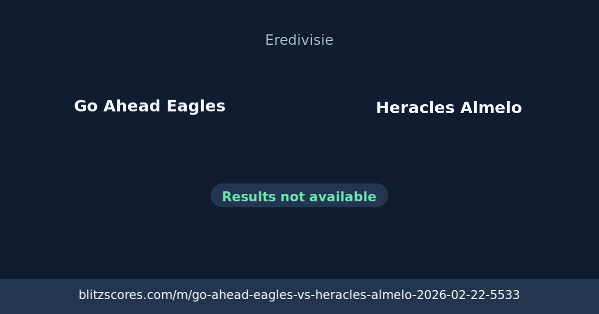 Go Ahead Eagles vs Heracles Almelo score card