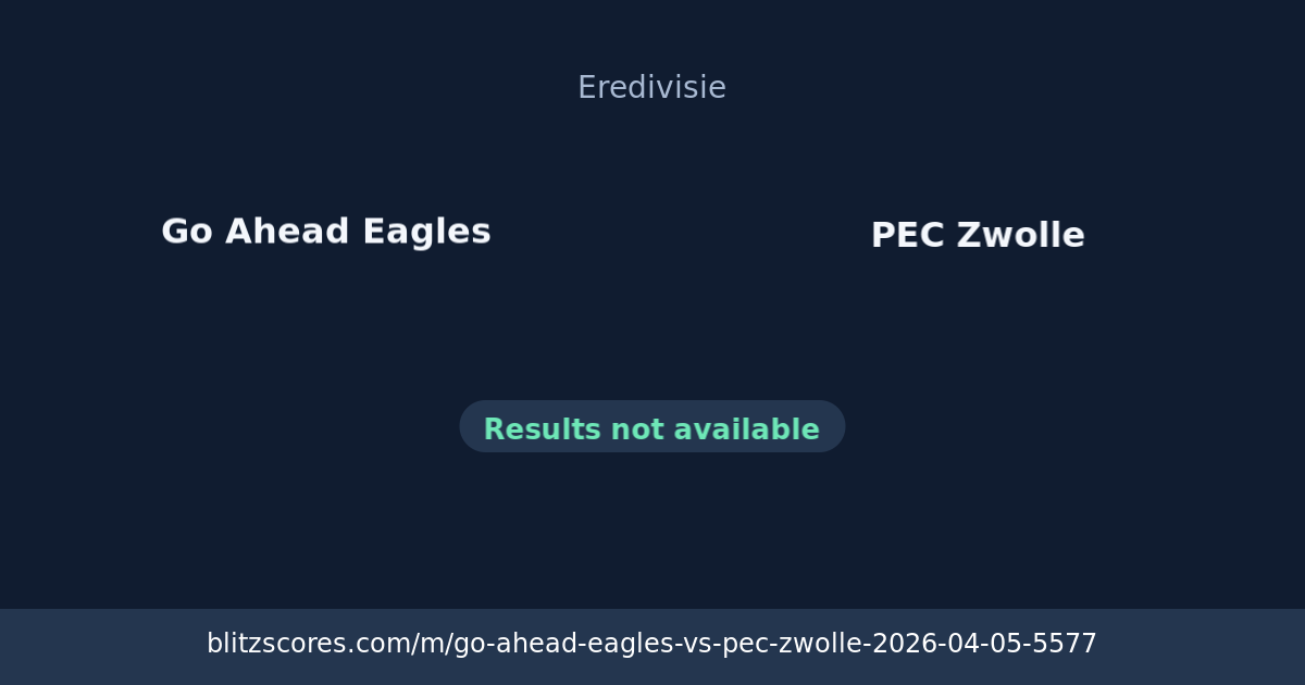 Go Ahead Eagles vs PEC Zwolle score card
