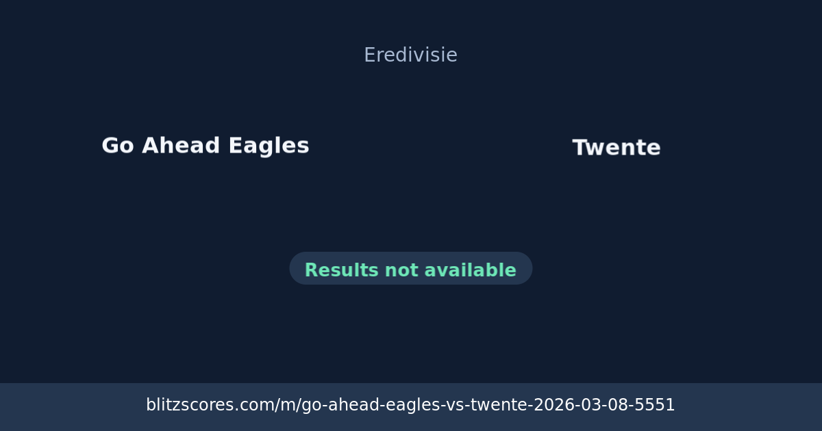 Go Ahead Eagles vs Twente score card